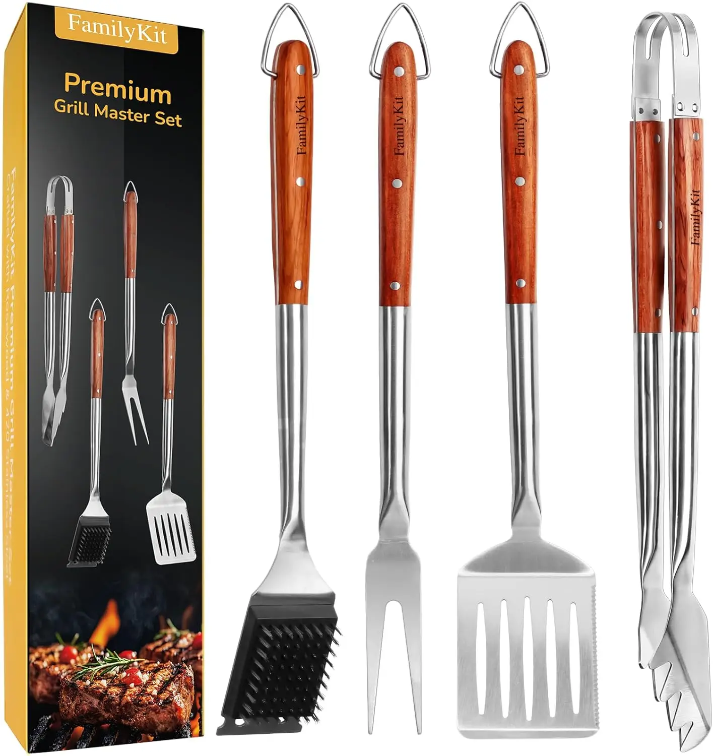 Набор инструментов для барбекю из палисандра из 4 предметов с посудой из нержавеющей стали для гриля на открытом воздухе, идеальный подарок
Набор инструментов для барбекю из палисандра из 4 предметов с посудой из нержавеющей стали для гриля на открытом воздухе, идеальный подарок