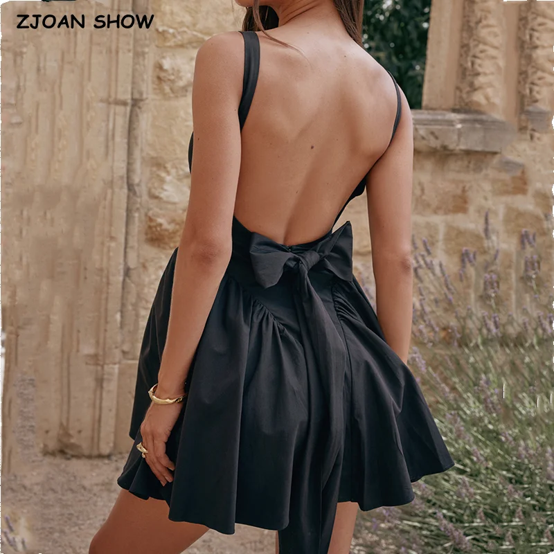2023 Sexy Slash Collar Tie Bow Sashes Backless Dress Woman Slim Waist Stitching Ruched Swing Ball Gown Mini Tank Robe Black
2023 Sexy Slash Collar Tie Bow Sashes Backless Dress Woman Slim Waist Stitching Ruched Swing Ball Gown Mini Tank Robe Black
