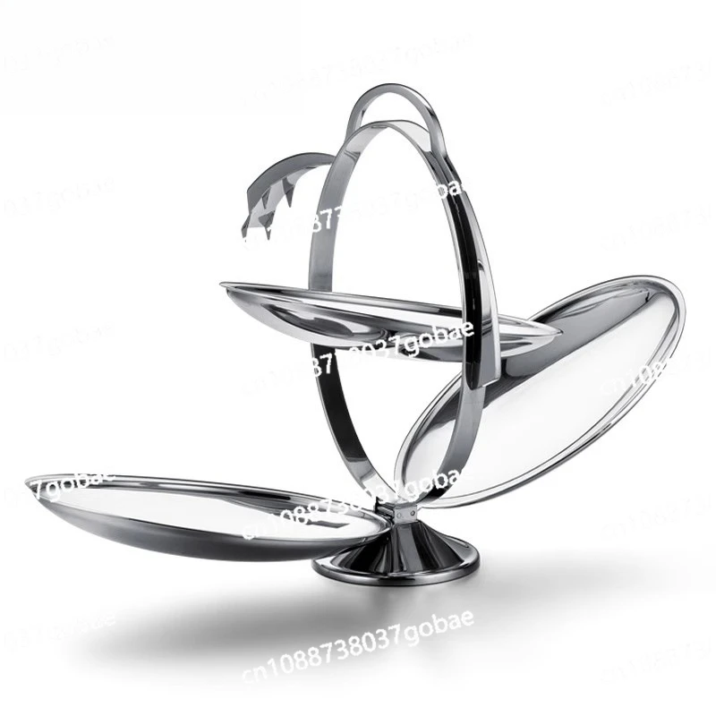 Тарелка с фруктами из нержавеющей стали, тарелка Димсам, креативный орнамент, легкая роскошная тарелка для использования в отеле