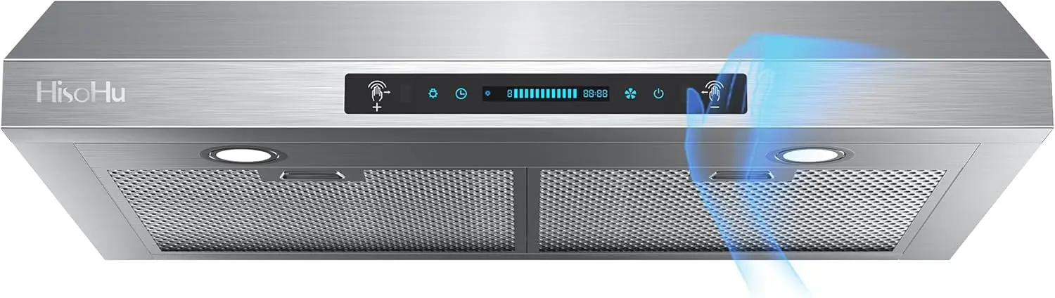 30 Inch Under Cabinet Ran Hood with 900-CFM 4 Speed sture Sensing Touch Control Panel Stainless Steel Kitchen Vent
30 Inch Under Cabinet Ran Hood with 900-CFM 4 Speed sture Sensing Touch Control Panel Stainless Steel Kitchen Vent