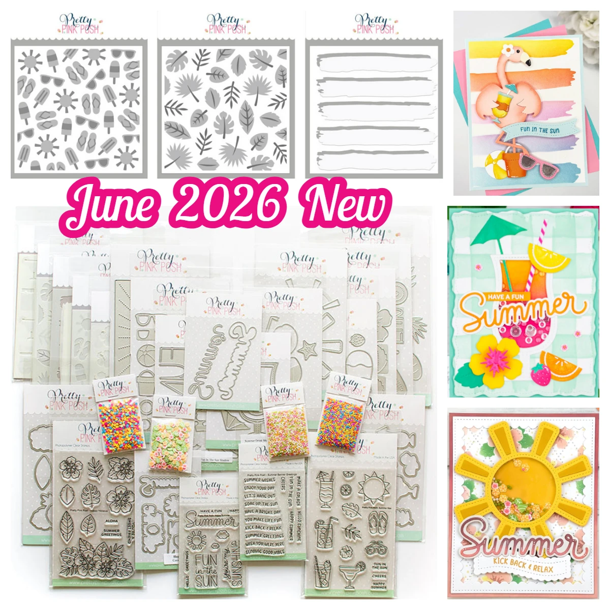Pretty Pink Posh Summer Cocktails Flamingo Sun Metal Cutting Dies Stamps for DIY Handmade Scrapbook Calendar Diary June 2026 New
Pretty Pink Posh Summer Cocktails Flamingo Sun Metal Cutting Dies Stamps for DIY Handmade Scrapbook Calendar Diary June 2026 New