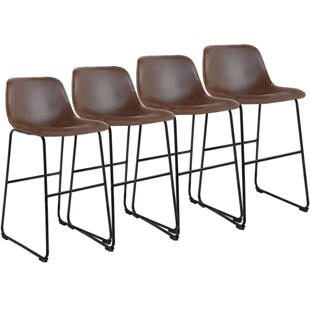 PU Leather Bar Stools with Back and Footrest Set of 4 Modern Bar Stool Chair Height for Pub Coffee Home Dinning Kitchen, Brown
PU Leather Bar Stools with Back and Footrest Set of 4 Modern Bar Stool Chair Height for Pub Coffee Home Dinning Kitchen, Brown