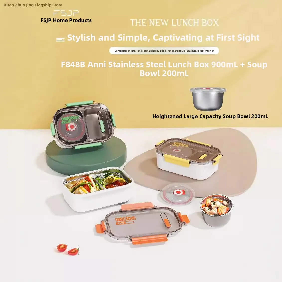 Fanchi Home 304L Stainless Steel Lunch Box with Soup Bowl for Office Workers And Students Special Divided Bento Box Set
Fanchi Home 304L Stainless Steel Lunch Box with Soup Bowl for Office Workers And Students Special Divided Bento Box Set