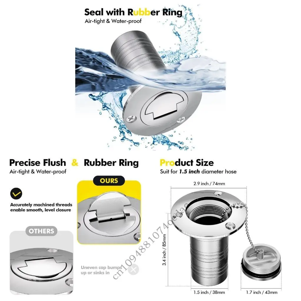 Marine Grade Stainless Steel Water Fill Cap Suitable for Sailboats Motorhome
Marine Grade Stainless Steel Water Fill Cap Suitable for Sailboats Motorhome