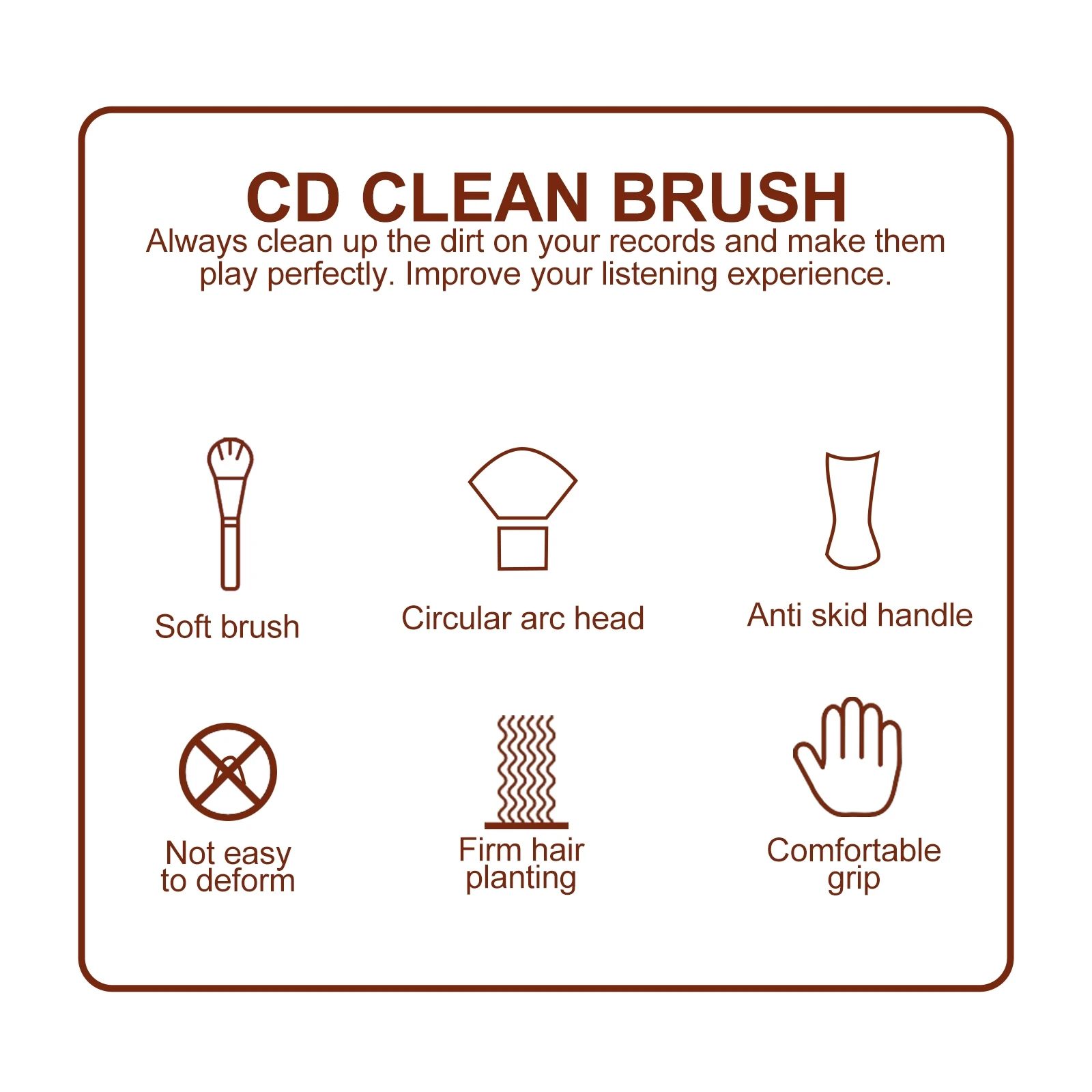 Cleaning Brush for Vinyl Records Turntable Beech Wood H Static Dissipating Fibers CD Player Accessory Dust Remover Record
Cleaning Brush for Vinyl Records Turntable Beech Wood H Static Dissipating Fibers CD Player Accessory Dust Remover Record