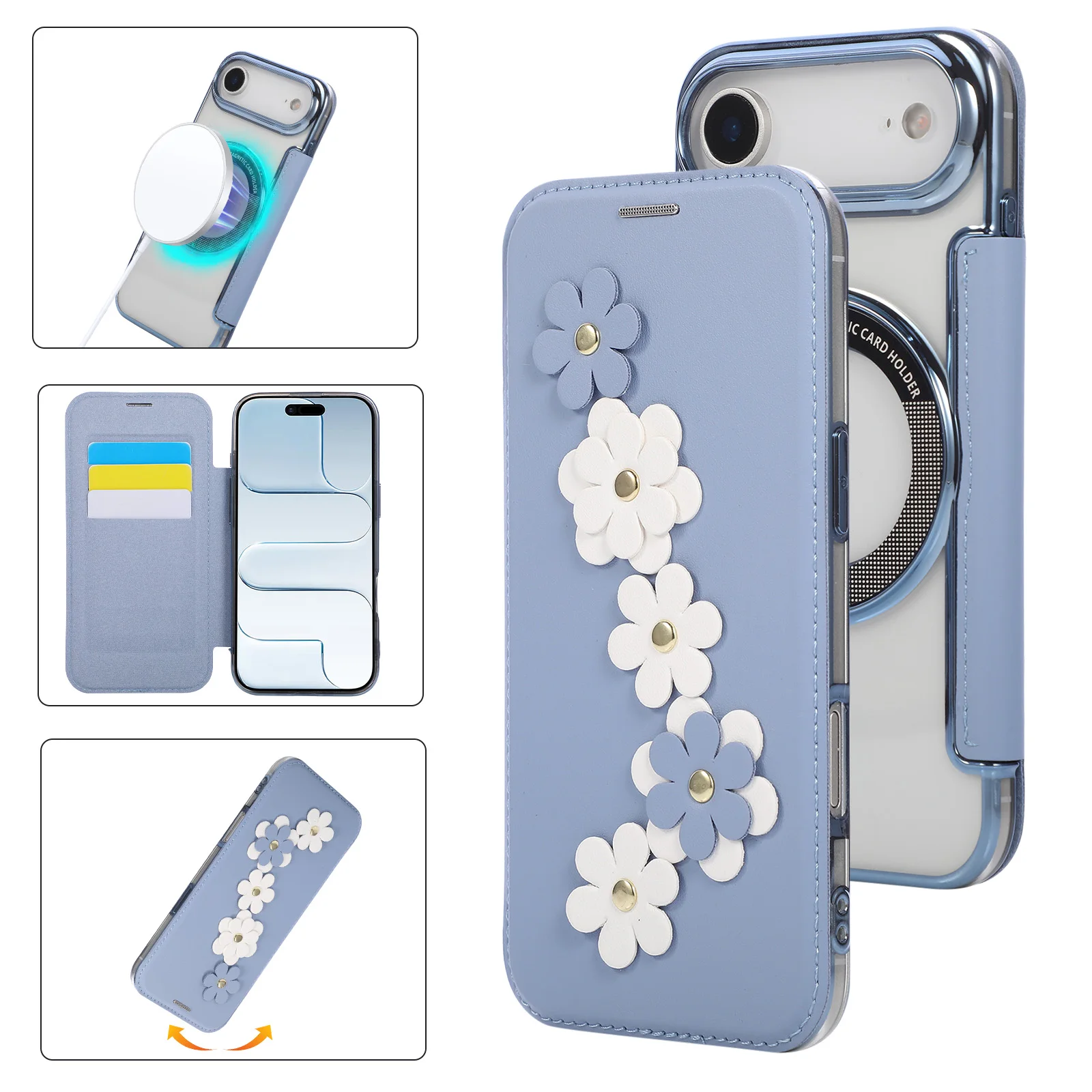 Кожаный чехол для телефона с милым цветочным дизайном, RFID-карты Solt, магнитный кожаный чехол для iPhone 17 Pro Max 16 Plus 15, 14, 13, 12, 11 для Magsafe Cover
Кожаный чехол для телефона с милым цветочным дизайном, RFID-карты Solt, магнитный кожаный чехол для iPhone 17 Pro Max 16 Plus 15, 14, 13, 12, 11 для Magsafe Cover