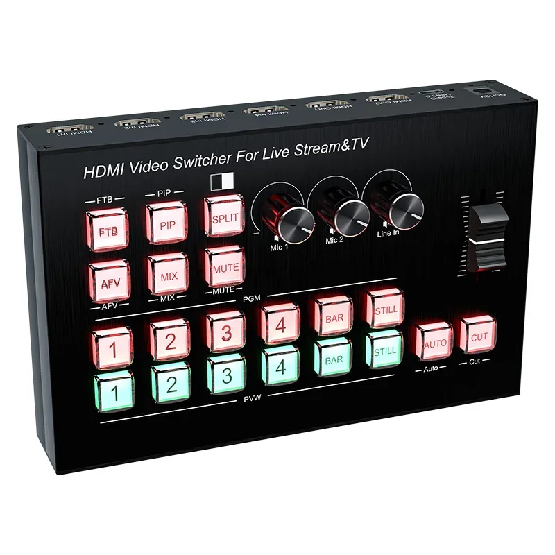 Live Streaming Video Switcher Video Cast Switching Controller Live Streaming Broadcast Switcher Replay Video Mix 1080P 60HZ
Live Streaming Video Switcher Video Cast Switching Controller Live Streaming Broadcast Switcher Replay Video Mix 1080P 60HZ