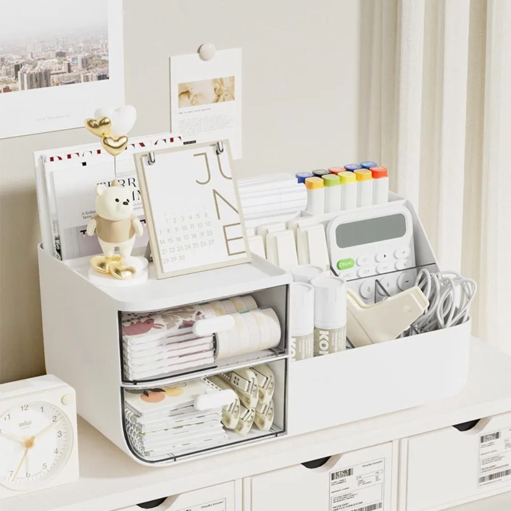 Multifunctional Desktop Storage Box with Drawers Large Capacity Desktop Storage Organizer Simple Pen Holder Cosmetics Organizer
Multifunctional Desktop Storage Box with Drawers Large Capacity Desktop Storage Organizer Simple Pen Holder Cosmetics Organizer