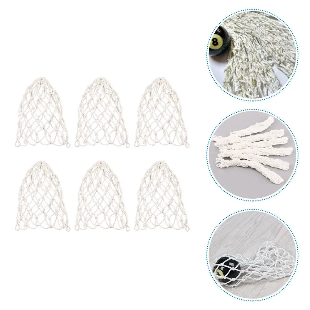 6Pcs Billiard Storage Holders Premium Material Pool Table Pockets Drop Ball Net Bag Reusable Convenient Table Accessory
