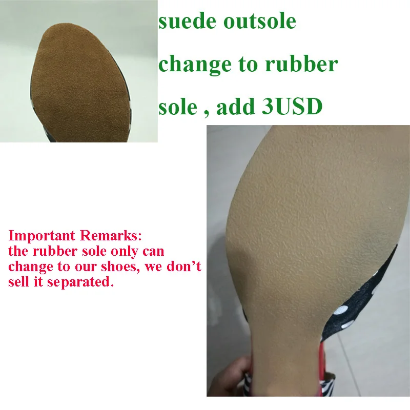 Rubber sole adding 3USD , link for rubber sole , only for our latin shoes , don't sell separated rubber sole
Rubber sole adding 3USD , link for rubber sole , only for our latin shoes , don't sell separated rubber sole
