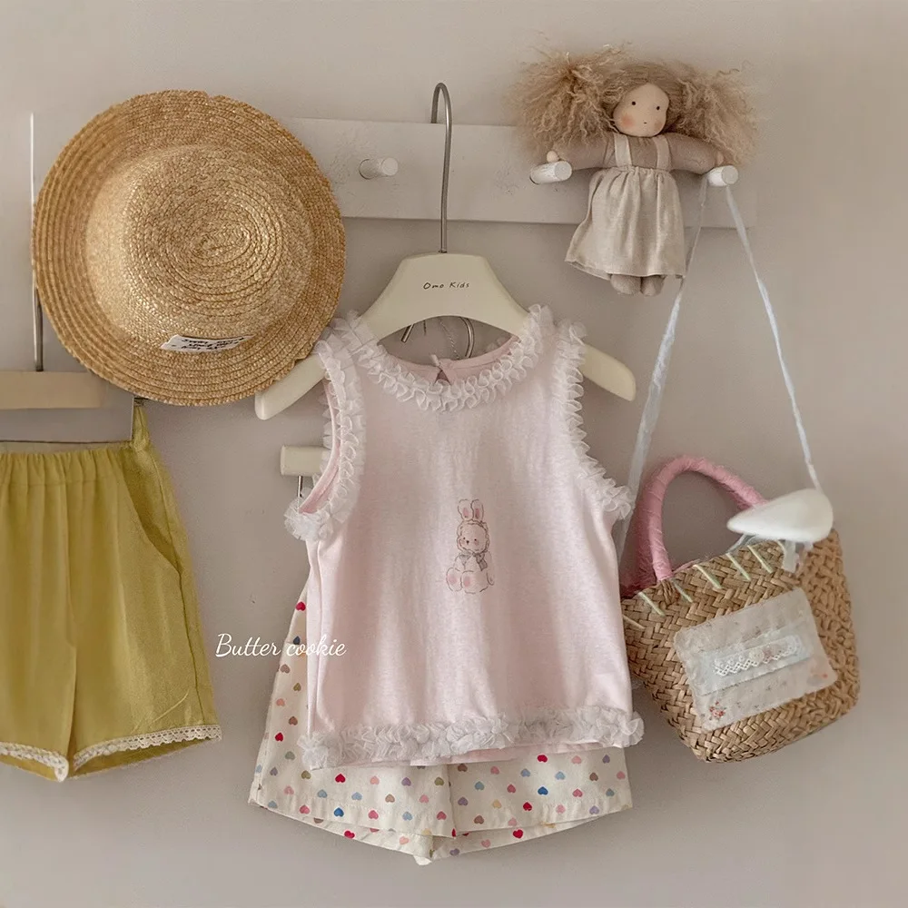Girls' Korean Tank Top 2025 Summer New Style Children's Elegant Cute and Versatile Lace Rabbit Printed Sleeveless Tank Top
Girls' Korean Tank Top 2025 Summer New Style Children's Elegant Cute and Versatile Lace Rabbit Printed Sleeveless Tank Top