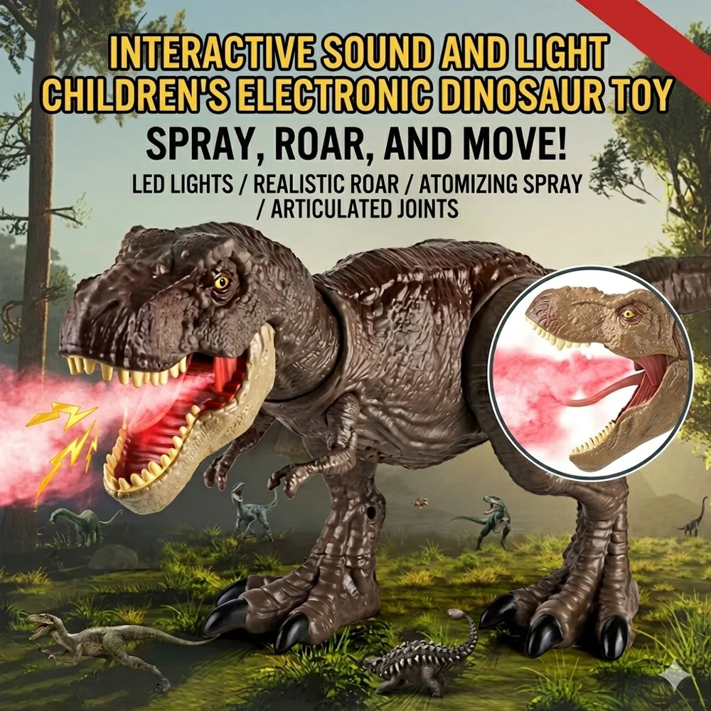 Jurassic Tyrannosaurus Rex Dinosaur Model with Realistic Mist Spray Sound Lights,MovingParts Electric Dinosaur Toy,for Child
Jurassic Tyrannosaurus Rex Dinosaur Model with Realistic Mist Spray Sound Lights,MovingParts Electric Dinosaur Toy,for Child