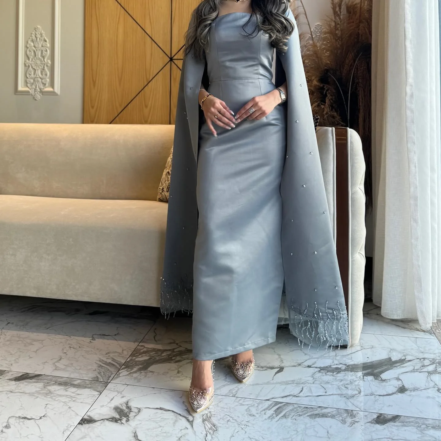 Customized Straight Prom Dresses Ankle-length Square Collar Full Sleeve Evening Gown Fashion Crystal Beading Casual Party Gown
Customized Straight Prom Dresses Ankle-length Square Collar Full Sleeve Evening Gown Fashion Crystal Beading Casual Party Gown
