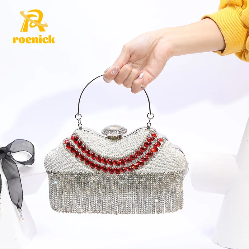 ROENICK Women's Rhinestone Beaded Evening Bags Dress Pearl Red Tassel Day Clutch Designer Cocktail Party Luxury Handbags Purses
ROENICK Women's Rhinestone Beaded Evening Bags Dress Pearl Red Tassel Day Clutch Designer Cocktail Party Luxury Handbags Purses