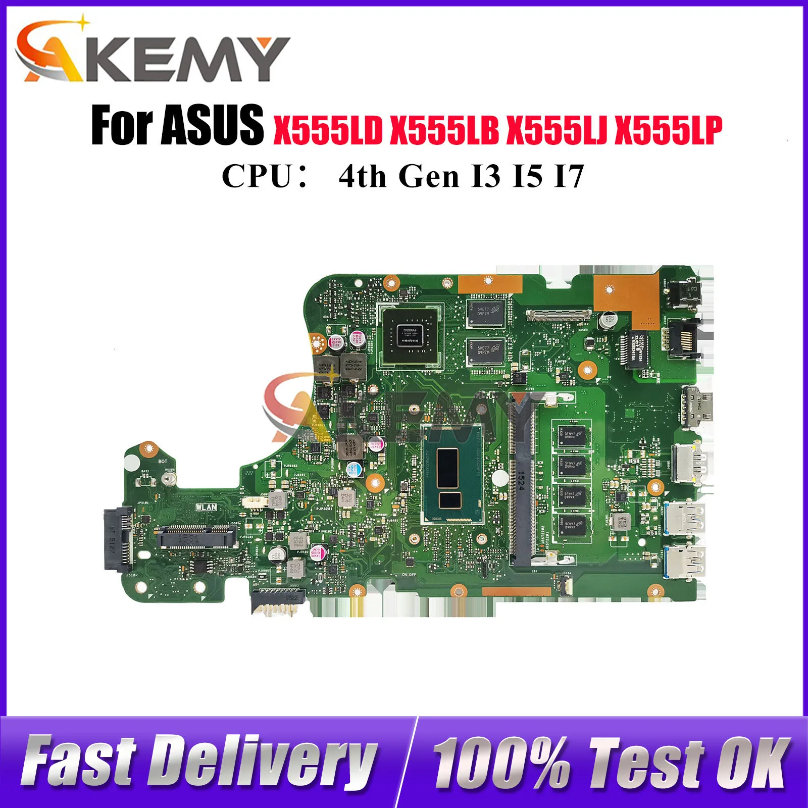 X555LD Laptop Motherboard For ASUS R557L VM590L X555LB DX992L FL5600L FL5800L W519L R556L VM510L X555LJ Mainboard I3 I5 I7 CPU
X555LD Laptop Motherboard For ASUS R557L VM590L X555LB DX992L FL5600L FL5800L W519L R556L VM510L X555LJ Mainboard I3 I5 I7 CPU