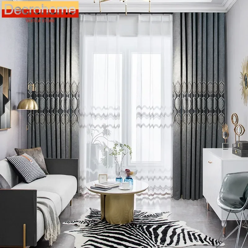 Luxury High-end Hollowed-out Embroidery Grey Simple Modern European Style High Shading Curtains for Living Dining Room Bedroom
Luxury High-end Hollowed-out Embroidery Grey Simple Modern European Style High Shading Curtains for Living Dining Room Bedroom
