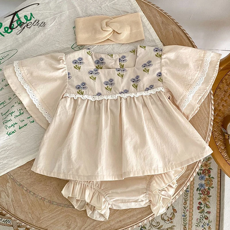 2023 Summer Baby Girls Floral Printed Suit Girls Short Sleeves Top+Shorts 2pcs Casual Princess Girls Party Suit Clothing
2023 Summer Baby Girls Floral Printed Suit Girls Short Sleeves Top+Shorts 2pcs Casual Princess Girls Party Suit Clothing