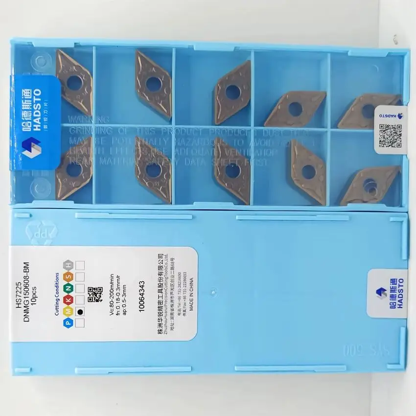 DNMG150608-BM HS7225/DNMG150608-BM HS7125 DNMG442-BM HADSTO CNC blade carbide inserts turning tools inserts 10PCS/BOX
DNMG150608-BM HS7225/DNMG150608-BM HS7125 DNMG442-BM HADSTO CNC blade carbide inserts turning tools inserts 10PCS/BOX