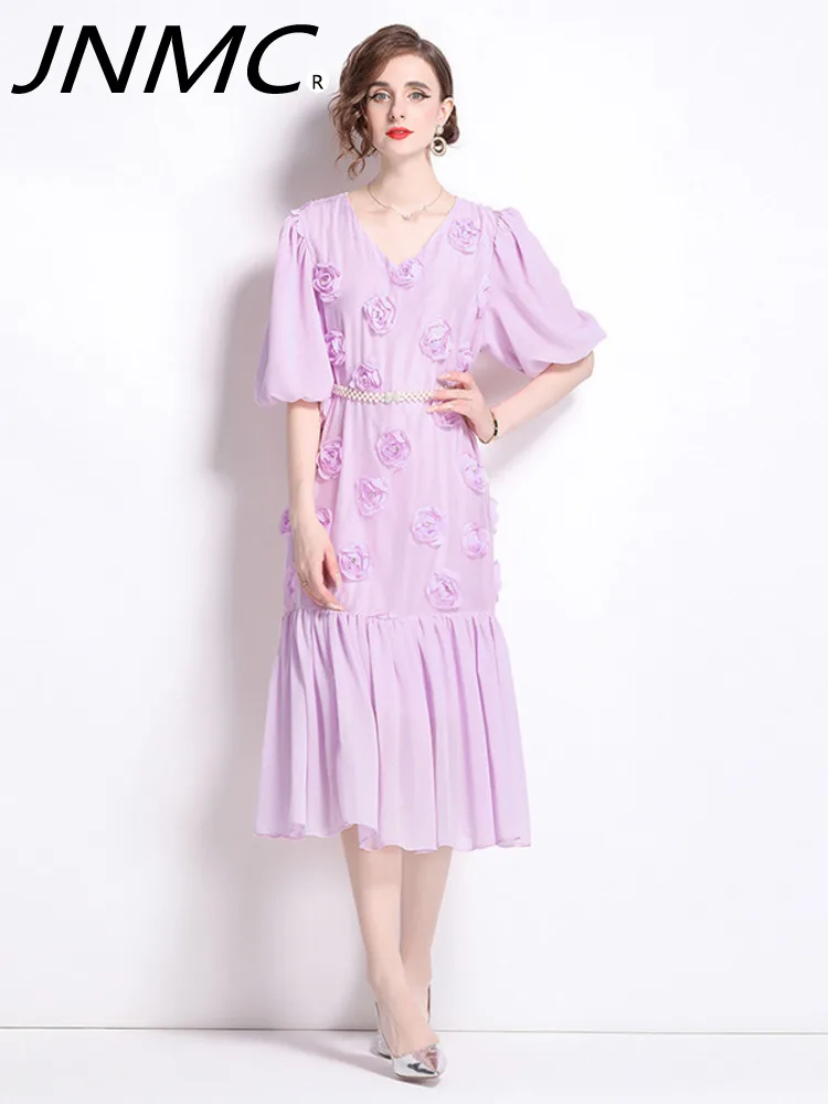 JNMC Elegant Temperament Rose Blossom Bubble Sleeves V-neck Split Sleeve Dress For Women 2024 Spring Summer New Edition
JNMC Elegant Temperament Rose Blossom Bubble Sleeves V-neck Split Sleeve Dress For Women 2024 Spring Summer New Edition