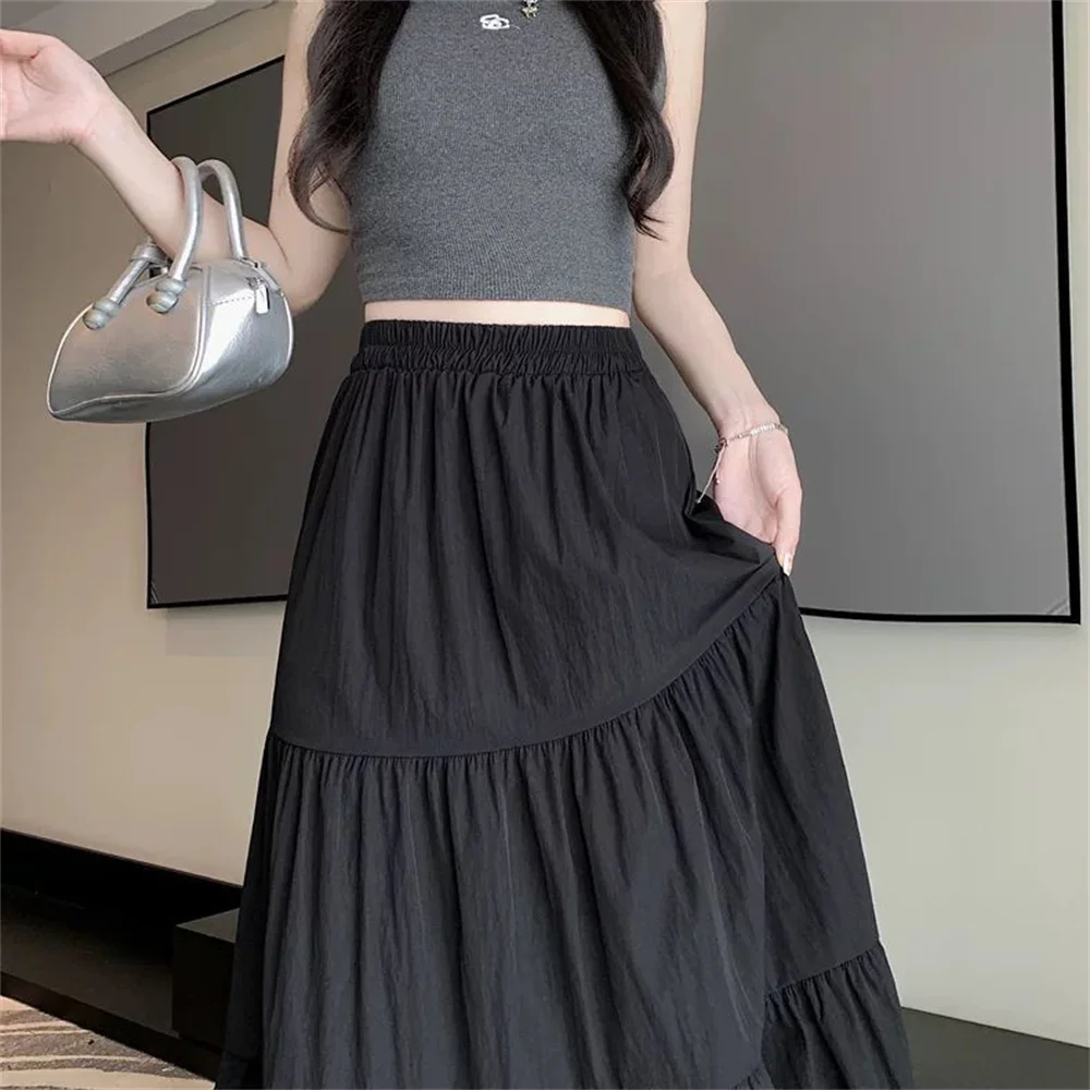 Summer Fashion High Waist Skirt Women Vintage Korean Harajuku White Loose Thin A-line Version Emo Pleated Long Black Cake Skirts
Summer Fashion High Waist Skirt Women Vintage Korean Harajuku White Loose Thin A-line Version Emo Pleated Long Black Cake Skirts
