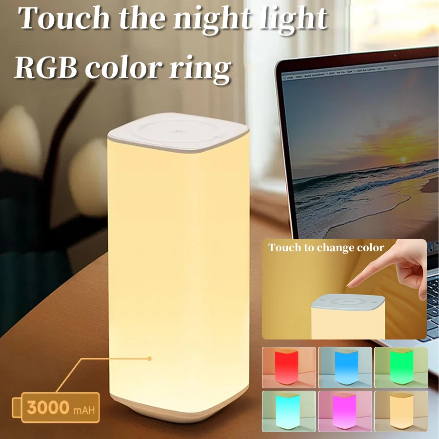 Сенсорная настольная лампа RGB с изменением цвета, ночник с дистанционным управлением, перезаряжаемая через USB для спальни, гостиной, прикроватная настольная лампа
Сенсорная настольная лампа RGB с изменением цвета, ночник с дистанционным управлением, перезаряжаемая через USB для спальни, гостиной, прикроватная настольная лампа