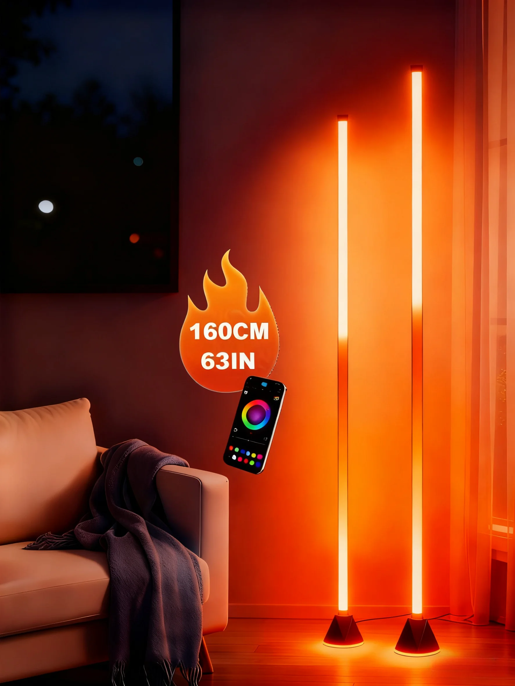1/2PC Corner Floor Lamp, RGBIC LED Smart Standing Lamp with App & Remote Control, Music Sync Color Changing Modern Floor Light f
1/2PC Corner Floor Lamp, RGBIC LED Smart Standing Lamp with App & Remote Control, Music Sync Color Changing Modern Floor Light f