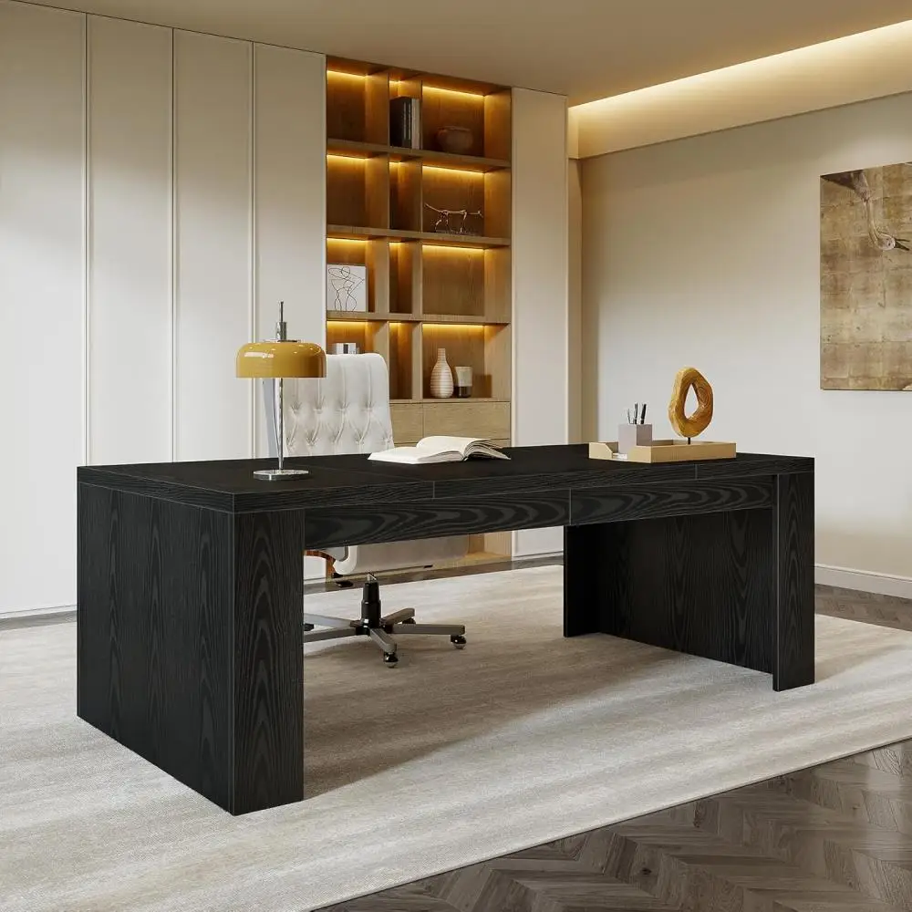 Tribesigns 70.9-Inch Executive Desk, Large Wooden Computer Office Desk with Sturdy Double Pedestal Legs, Writing Table B
Tribesigns 70.9-Inch Executive Desk, Large Wooden Computer Office Desk with Sturdy Double Pedestal Legs, Writing Table B