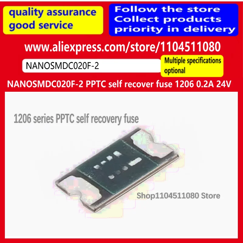 20PCS/ NANOSMDC020F-2 PPTC self recover fuse 1206 0.2A 24V
20PCS/ NANOSMDC020F-2 PPTC self recover fuse 1206 0.2A 24V