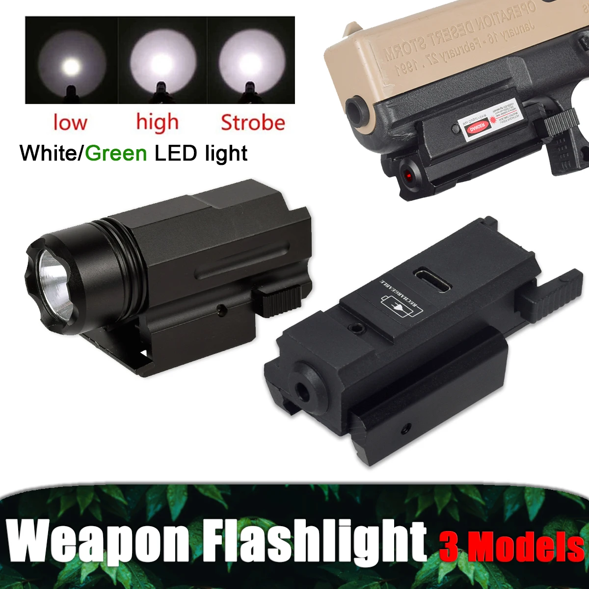 Tactical 3 Models White/Green LED Light QD Quick Detach Handgun Glock 17 19 24 Weapon Flashlight For 20 mm Airsoft Torch
Tactical 3 Models White/Green LED Light QD Quick Detach Handgun Glock 17 19 24 Weapon Flashlight For 20 mm Airsoft Torch