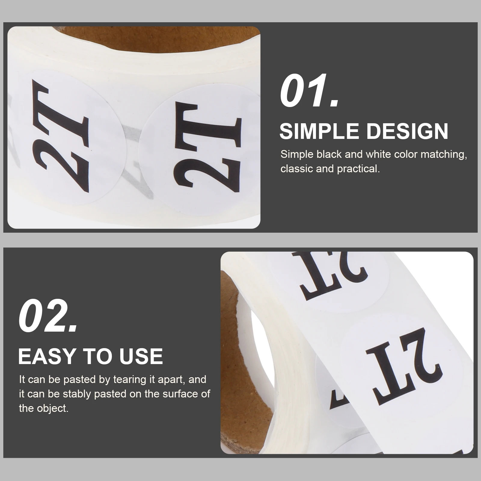 2pcs 2 Roll Clothing Size Self-Adhesive Round For Toddler Clothes Size Label Clothing Sticker For Retail Wholesale
2pcs 2 Roll Clothing Size Self-Adhesive Round For Toddler Clothes Size Label Clothing Sticker For Retail Wholesale