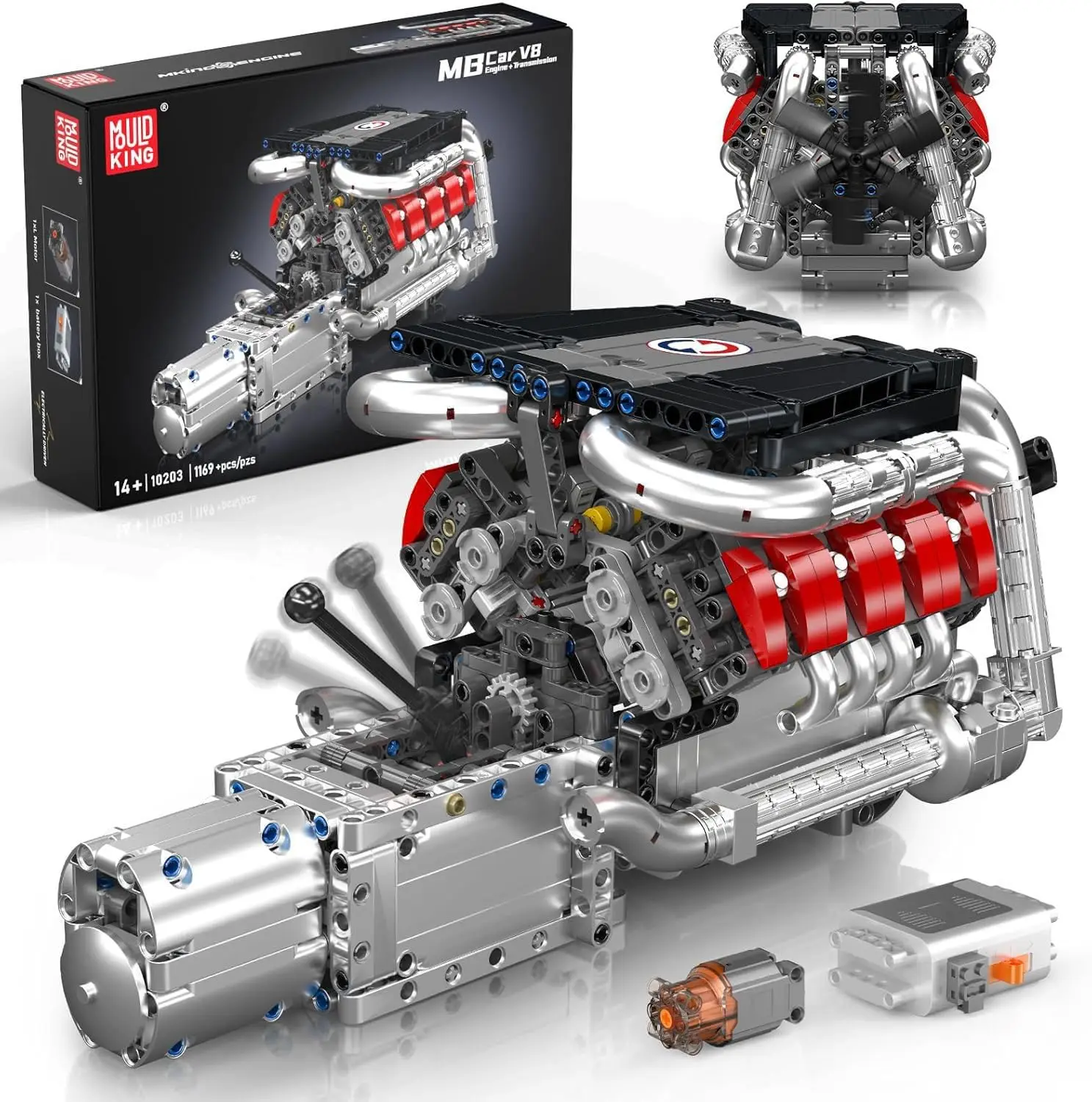 Комплект для сборки двигателя, MOC Ideas Mini 4-скоростная трансмиссия V8, модель двигателя, игрушка для дисплея, STEM Building Project
Комплект для сборки двигателя, MOC Ideas Mini 4-скоростная трансмиссия V8, модель двигателя, игрушка для дисплея, STEM Building Project