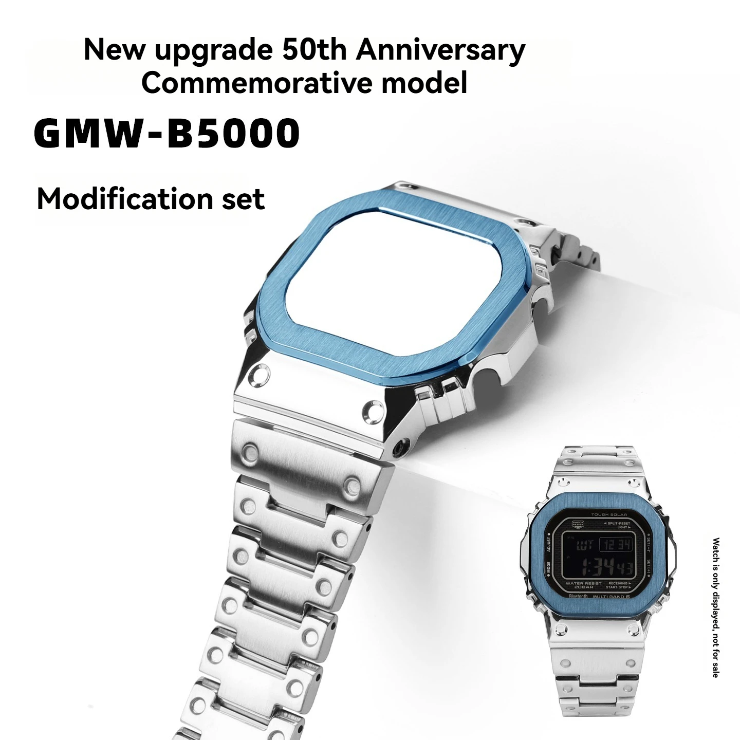 Роскошный комплект из нержавеющей стали для Casio G-Shock GMW-B5000: полностью металлический квадратный корпус и браслет в стиле Street Fashion, золотой/серебряный (под бриллианты)
Роскошный комплект из нержавеющей стали для Casio G-Shock GMW-B5000: полностью металлический квадратный корпус и браслет в стиле Street Fashion, золотой/серебряный (под бриллианты)