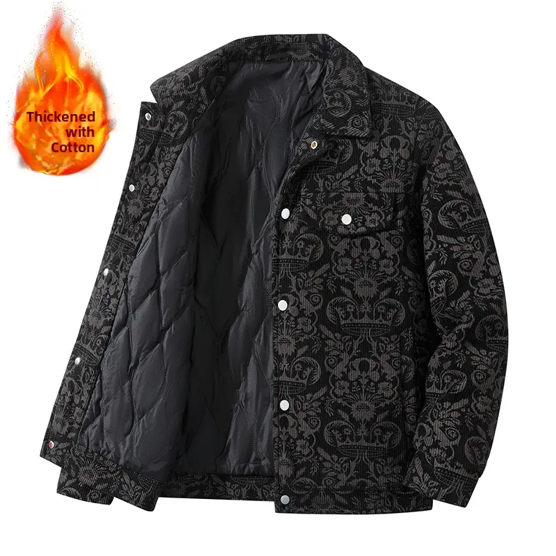 Thickened Cotton Corduroy Men's Jacket Stand Collar Loose Fit Korean Style Outerwear Fashionable Urban Winter Coat
Thickened Cotton Corduroy Men's Jacket Stand Collar Loose Fit Korean Style Outerwear Fashionable Urban Winter Coat