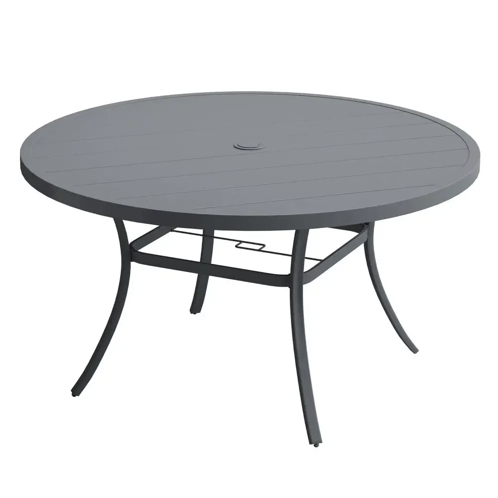 63 Outdoor Round Patio Table with Umbrella Hole, All Weather Metal Round Outdoor Dining Table for Lawn Garden, 810 Person Table
63 Outdoor Round Patio Table with Umbrella Hole, All Weather Metal Round Outdoor Dining Table for Lawn Garden, 810 Person Table