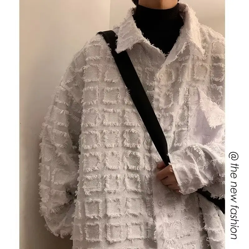 Men's Casual Long Sve irt Autumn Winter Large Size Korean Sle Design Cool Loose Tassel Plaid irt Polyester Fiber
Men's Casual Long Sve irt Autumn Winter Large Size Korean Sle Design Cool Loose Tassel Plaid irt Polyester Fiber