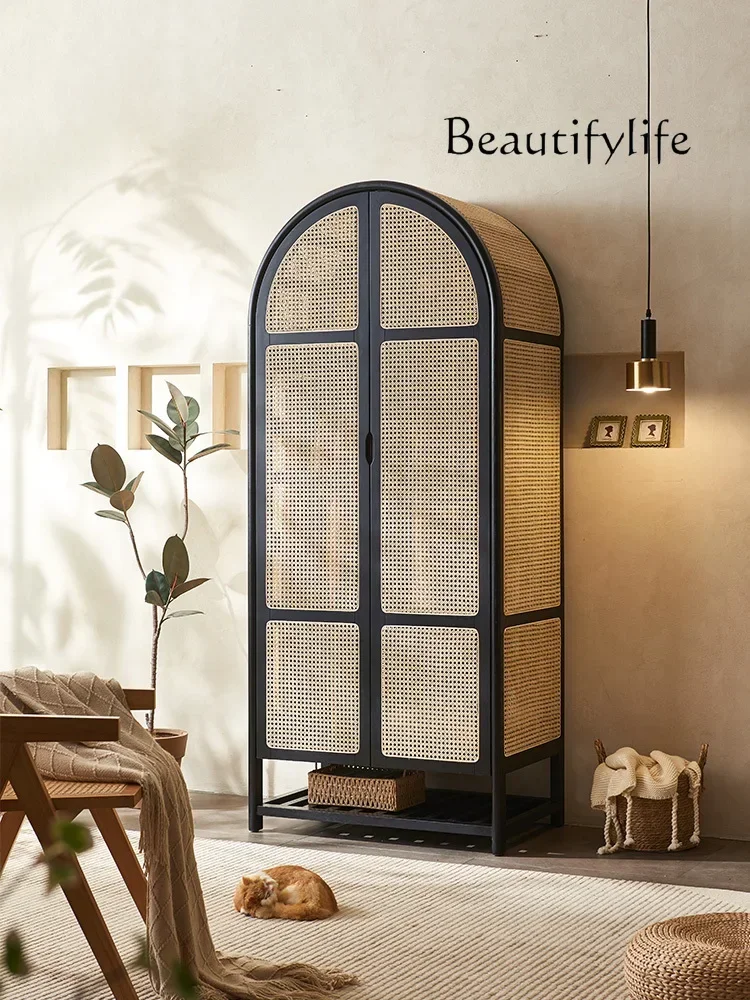 Nordic solid wood rattan storage cabinet small apartment retro homestay arched dome casement door storage wardrobe
Nordic solid wood rattan storage cabinet small apartment retro homestay arched dome casement door storage wardrobe