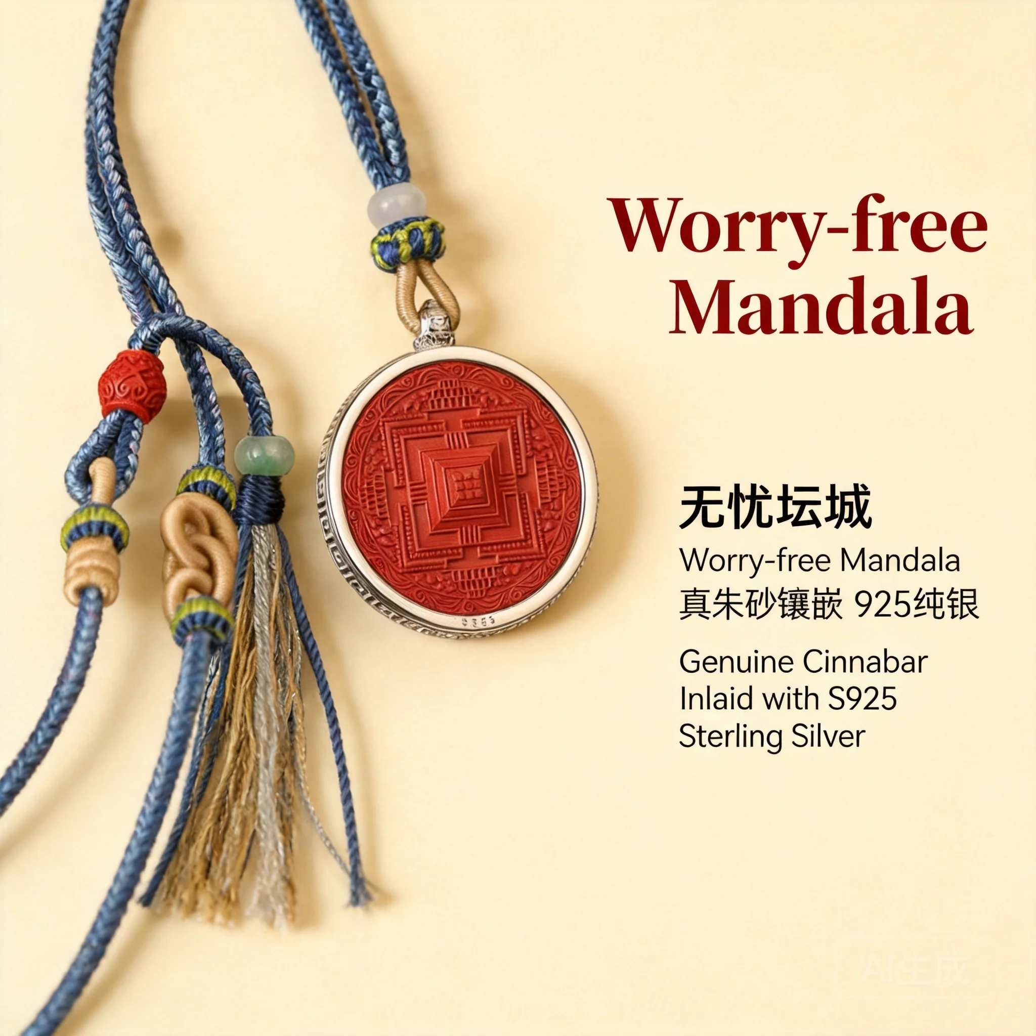S925 Sterling Silver Inlaid Cinnabar Mandala Pendant Six True Words Necklace Chinese Style Good Luck Fortune Amulet Men Women
S925 Sterling Silver Inlaid Cinnabar Mandala Pendant Six True Words Necklace Chinese Style Good Luck Fortune Amulet Men Women