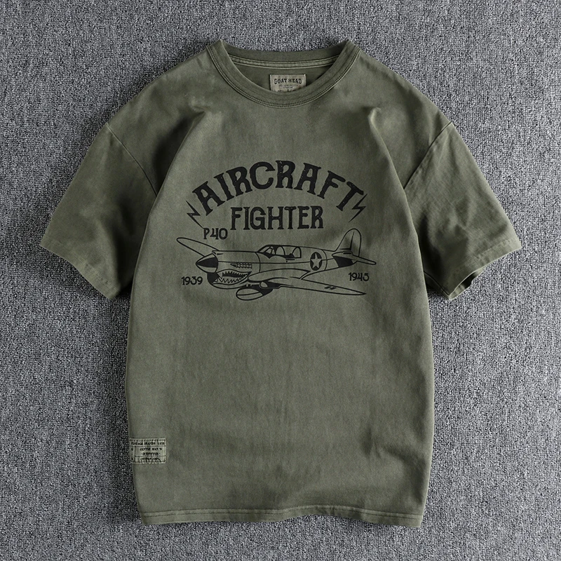 Retro Letter Airplane Print Short Sleeve T-Shirt Men's Summer New Fashion Half Sleeve High Grammage Cotton Youth Casual Fit
Retro Letter Airplane Print Short Sleeve T-Shirt Men's Summer New Fashion Half Sleeve High Grammage Cotton Youth Casual Fit