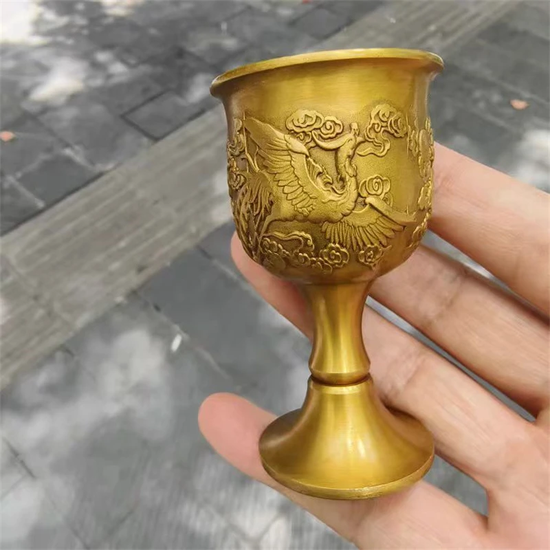 Brass Dragon Phoenix Wine Cup, Home Furnishings, Handicraft Small Ornaments, Auspicious
Brass Dragon Phoenix Wine Cup, Home Furnishings, Handicraft Small Ornaments, Auspicious