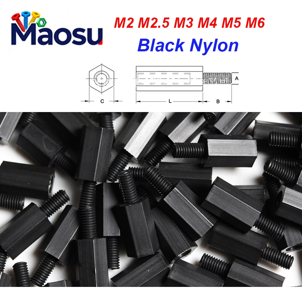Maosu M2 M2.5 M3 M4 M5 M6 Black Nylon Hexagonal Standoff Support Spacer Column Flat Head Nylon Plastic Spacing Post Screws
Maosu M2 M2.5 M3 M4 M5 M6 Black Nylon Hexagonal Standoff Support Spacer Column Flat Head Nylon Plastic Spacing Post Screws