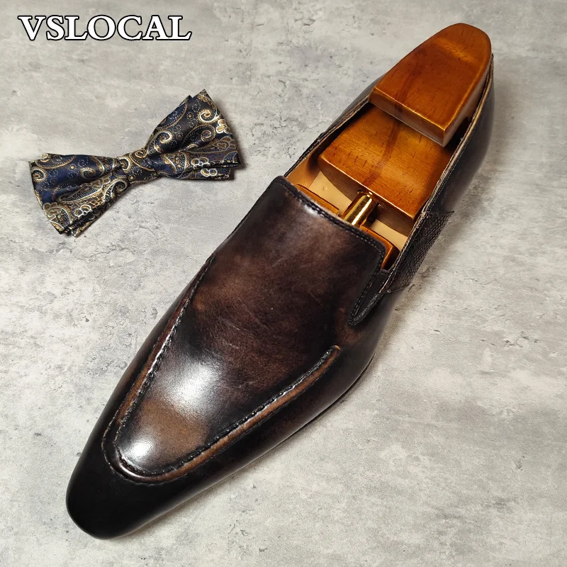 Luxury Men Loafers Shoes Retro Brown Hand Polishing Slip On Mens Dress Casual Shoes Wedding Office Leather Shoes For Men
Luxury Men Loafers Shoes Retro Brown Hand Polishing Slip On Mens Dress Casual Shoes Wedding Office Leather Shoes For Men