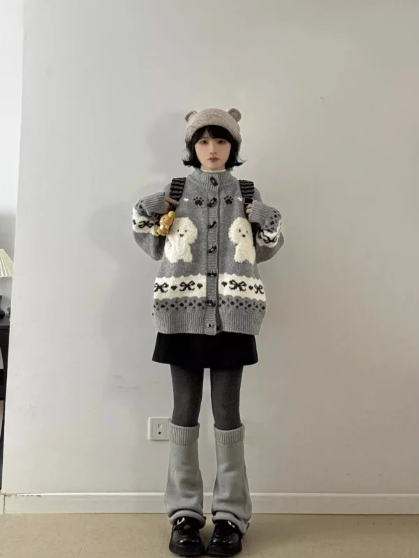 Adorable Little Dog Knitted Sweater Women's Spring New Sle Soft Cute Korean Sle Cardigan Coat Casual Commute Faion
Adorable Little Dog Knitted Sweater Women's Spring New Sle Soft Cute Korean Sle Cardigan Coat Casual Commute Faion
