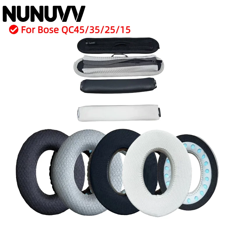 NUNUVV Ear Pads For Bose QC45/35/25/15 Headphones Replacement Soft Foam Cushion Sponge Pad Leather Earmuffs
NUNUVV Ear Pads For Bose QC45/35/25/15 Headphones Replacement Soft Foam Cushion Sponge Pad Leather Earmuffs