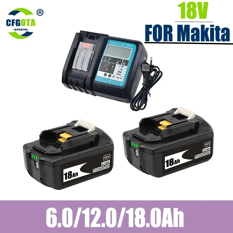 100% Original Upgrade BL1860 Battery 18V 6000mAh Li-ion For Makita 18V Battery BL1840 BL1860 BL1850 BLxt 400 + Charger
100% Original Upgrade BL1860 Battery 18V 6000mAh Li-ion For Makita 18V Battery BL1840 BL1860 BL1850 BLxt 400 + Charger