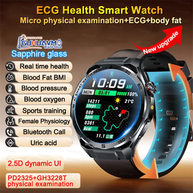 New Blood Pressure Uric Acid Body Fat Smartwatch Micro Physical Examination Fatigue detection Health Watches ECG Smart Watches
New Blood Pressure Uric Acid Body Fat Smartwatch Micro Physical Examination Fatigue detection Health Watches ECG Smart Watches