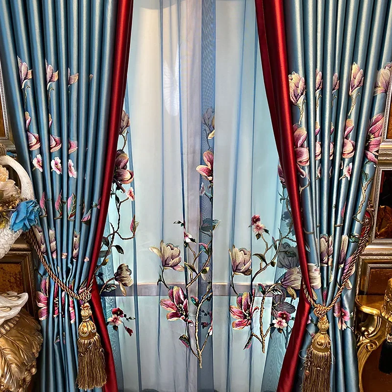 High Shading Luxury Villa Curtains Exquisite Embroidered Drapes European American Style Living Dining Bedroom Custom Size
High Shading Luxury Villa Curtains Exquisite Embroidered Drapes European American Style Living Dining Bedroom Custom Size