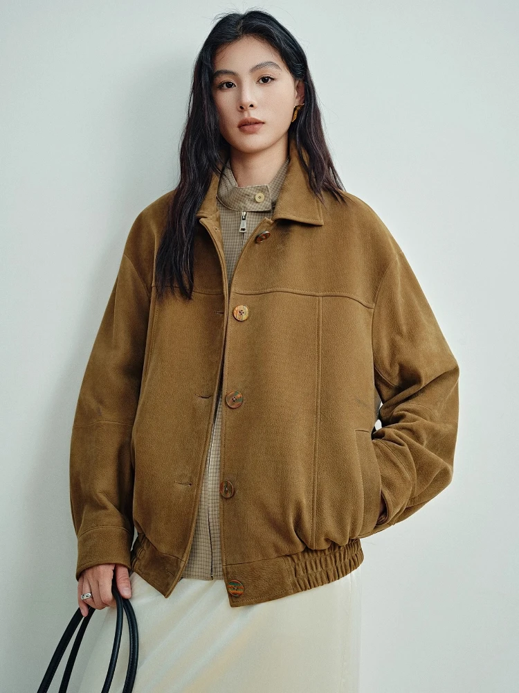 Vintage Genuine Leather Jackets for Women Autumn Winter High-end Simple Loose Casual Deer Texture Real Goatskin Leather Coat
Vintage Genuine Leather Jackets for Women Autumn Winter High-end Simple Loose Casual Deer Texture Real Goatskin Leather Coat