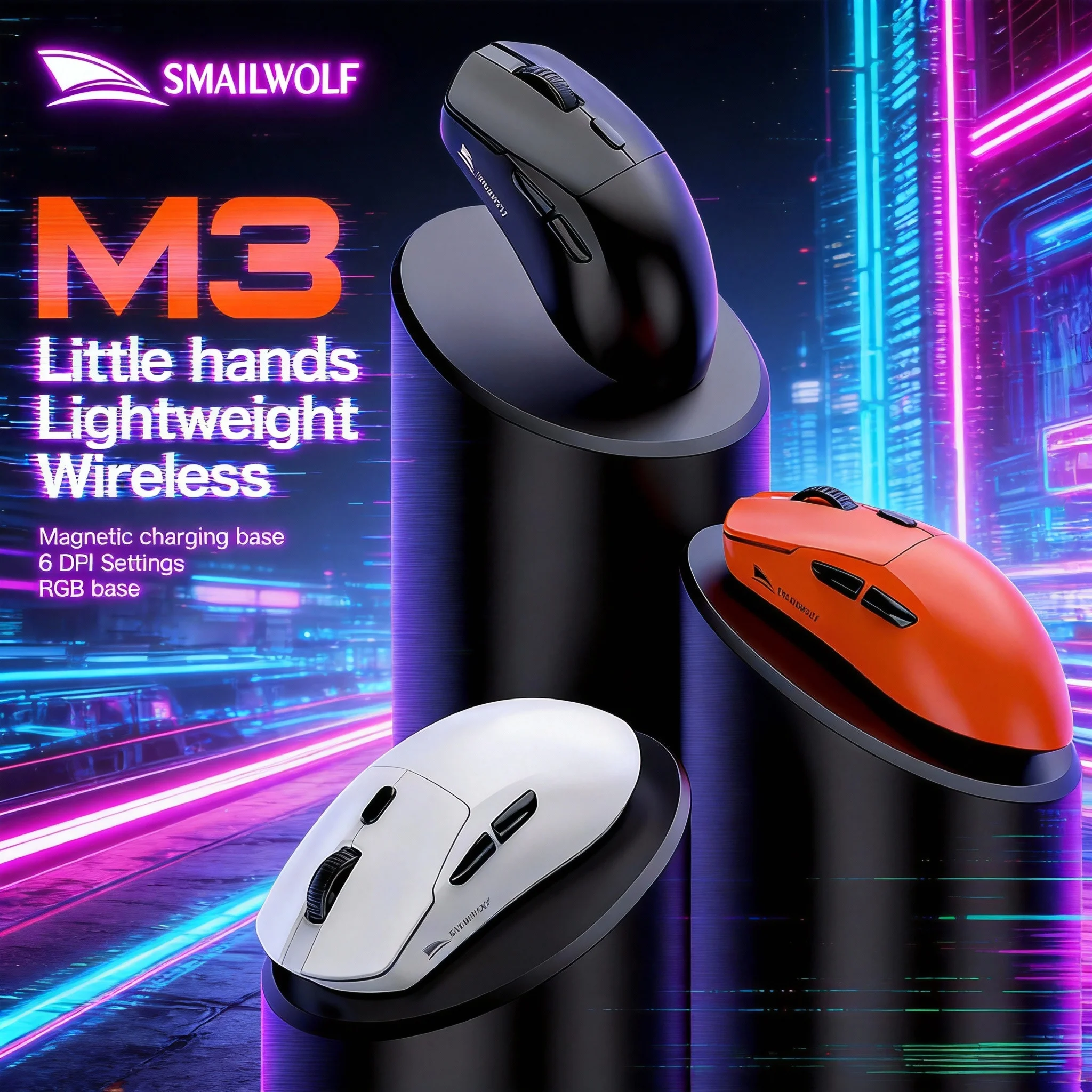 SMAILWOLF M3PRO Ergonomic Wireless Gaming Mouse Triple Connectivity Mode 1000Hz Polling Rate Extended Battery Life
SMAILWOLF M3PRO Ergonomic Wireless Gaming Mouse Triple Connectivity Mode 1000Hz Polling Rate Extended Battery Life