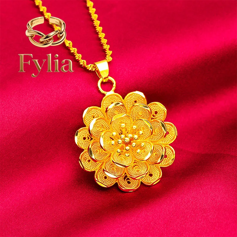 Fylia Jewelry Fylia Jewelry 24K Gold Large Flower Pendant Necklace AU999 Soft gold, three-dimensional layered petals bloom br
Fylia Jewelry Fylia Jewelry 24K Gold Large Flower Pendant Necklace AU999 Soft gold, three-dimensional layered petals bloom br