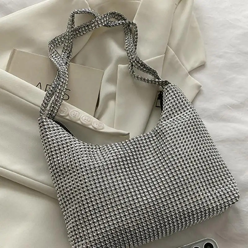 X90D Gorgeous Shiny Underarm Bag Shoulder Bag Handbag Evening Bags Silver for Rhinestone Bag Clutch All-match for Daily Wear
X90D Gorgeous Shiny Underarm Bag Shoulder Bag Handbag Evening Bags Silver for Rhinestone Bag Clutch All-match for Daily Wear